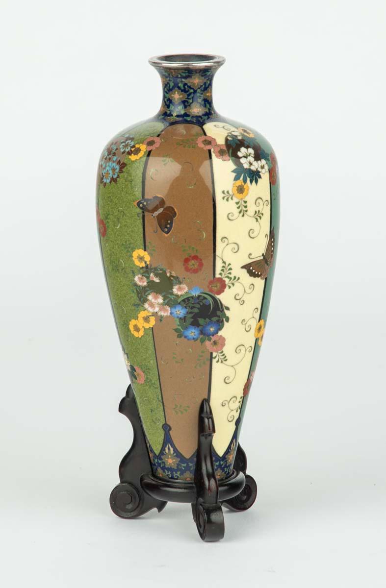 Meiji Vase en émail cloisonné japonais - Namikawa Yasuyuki en vente