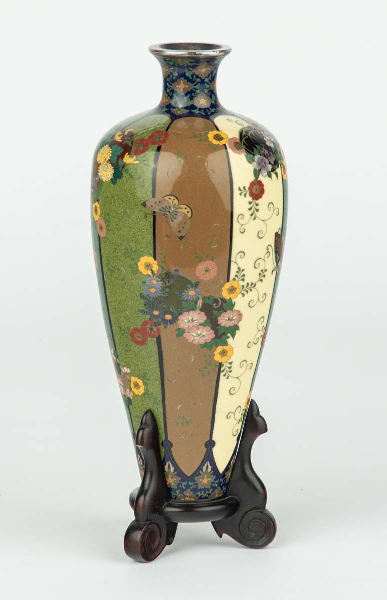 Japanese Cloisonne Enamel Vase – Namikawa Yasuyuki For Sale 2
