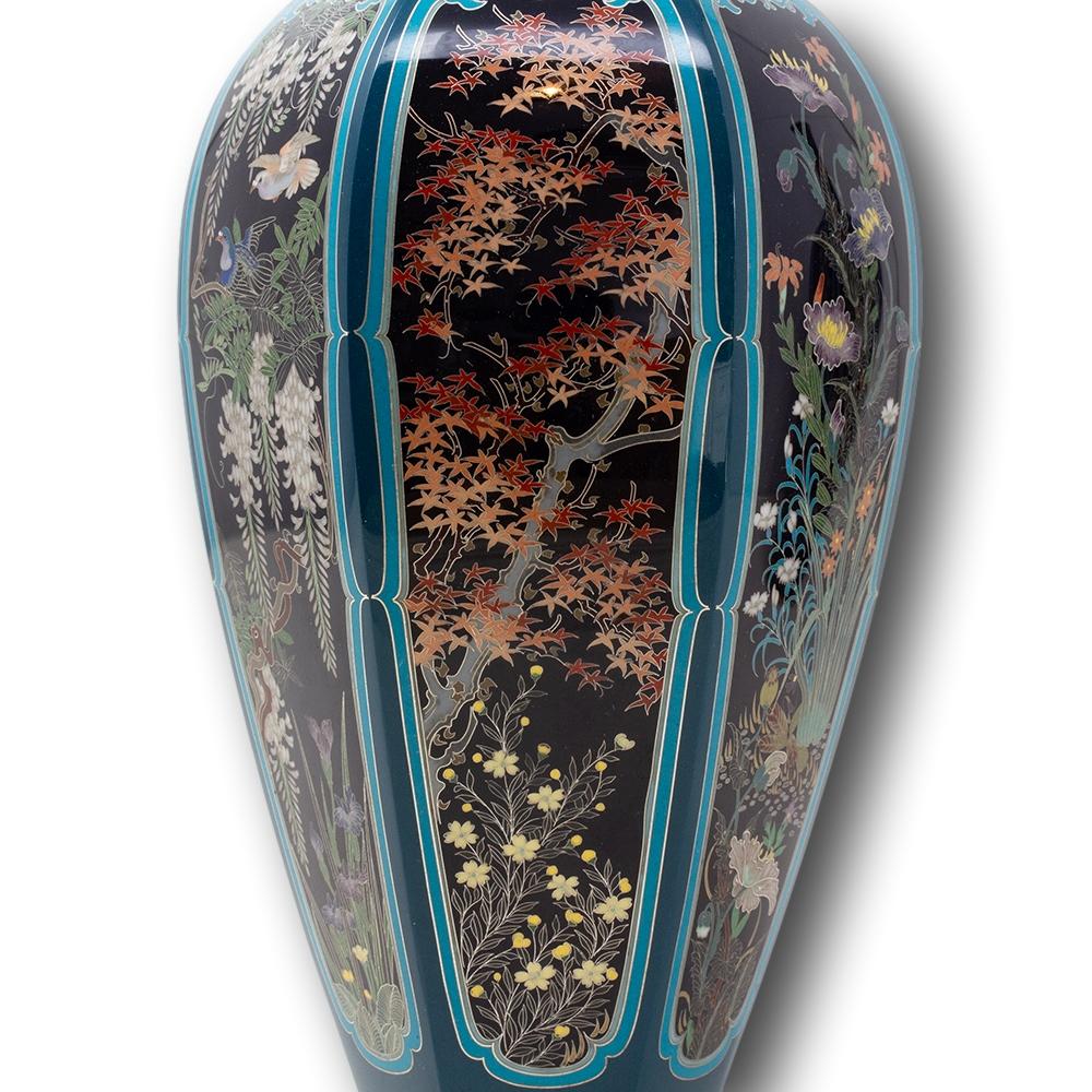 Coppia di vasi giapponesi in smalto cloisonné di Ota Hyozo, periodo Meiji in vendita 4