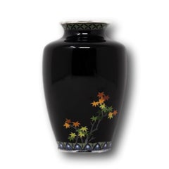 Japanese Cloisonne Enamel Vase with Silver Mounts by Ando Company
