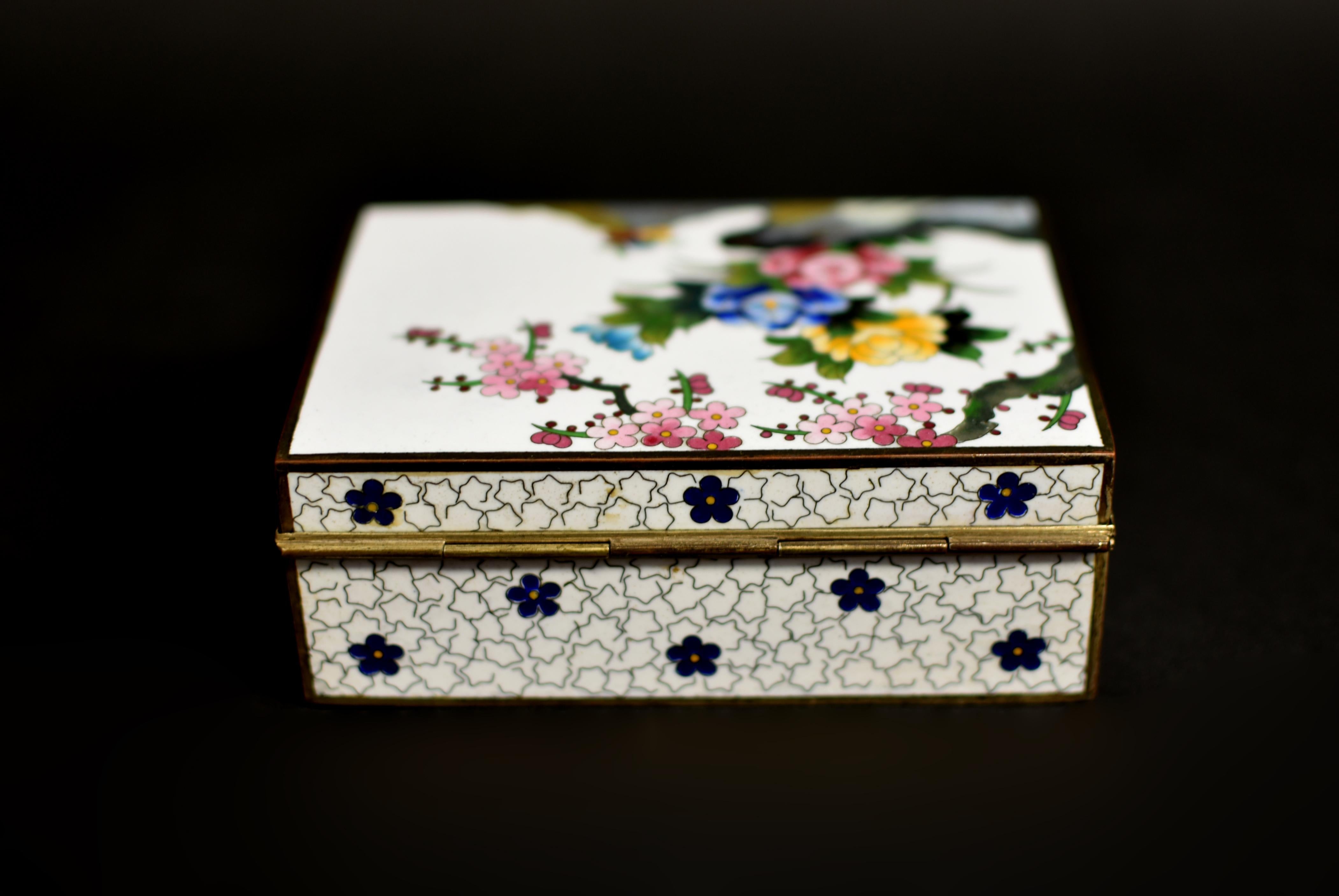 Japanese Cloisonne Inaba Signed Box Meiji Period 5