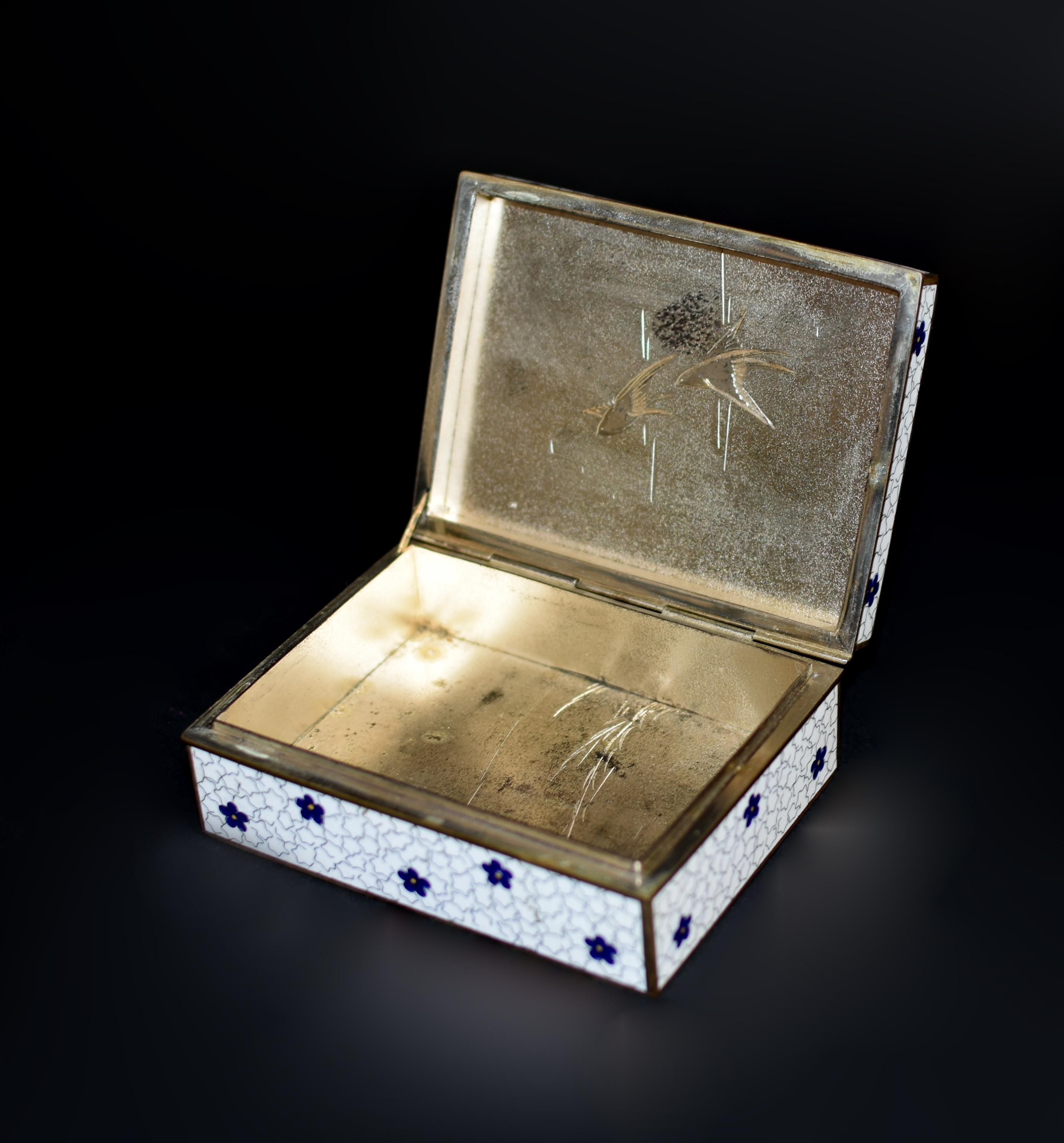 Japanese Cloisonne Inaba Signed Box Meiji Period 7