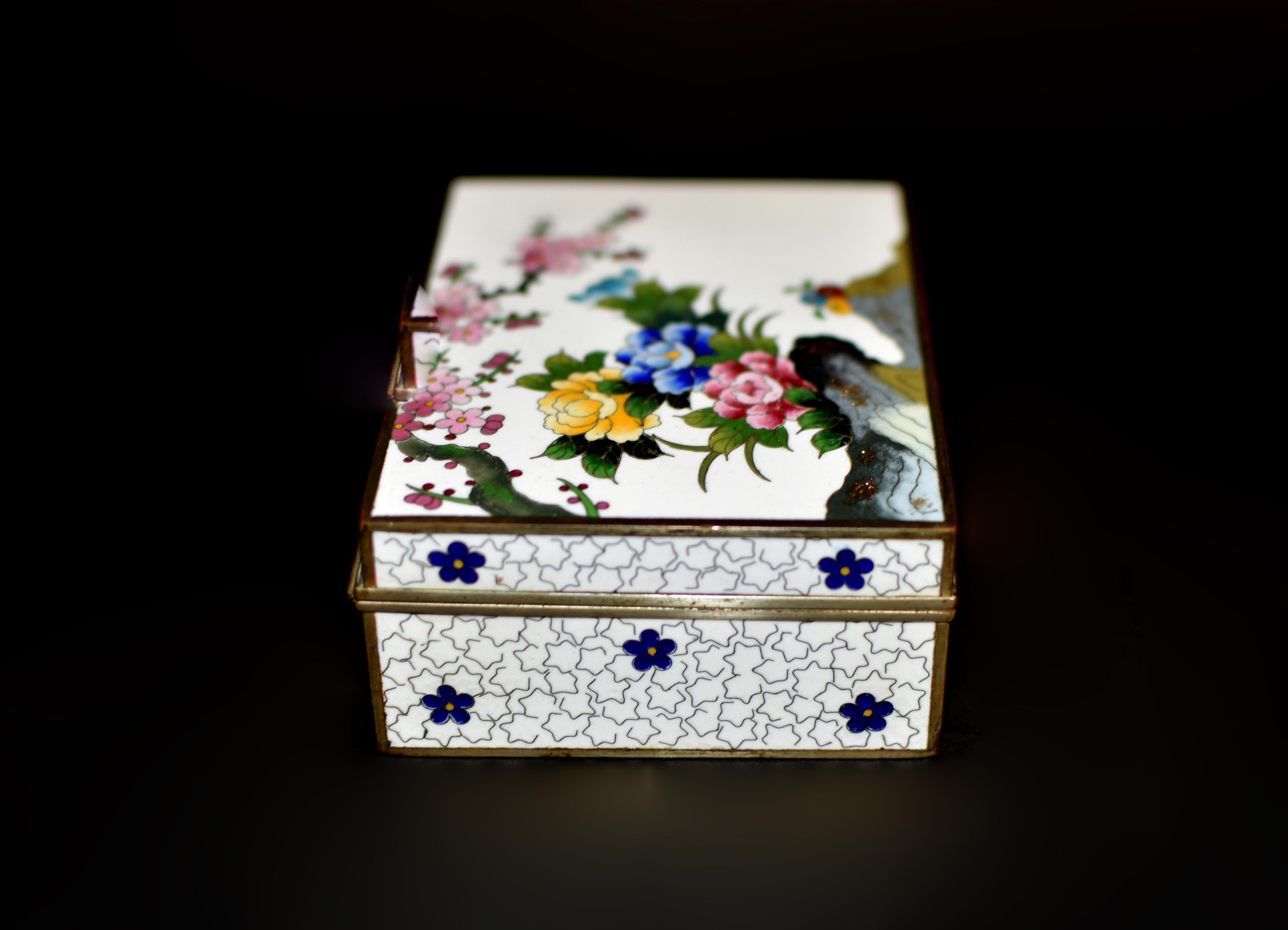 20th Century Japanese Cloisonne Inaba Signed Box Meiji Period