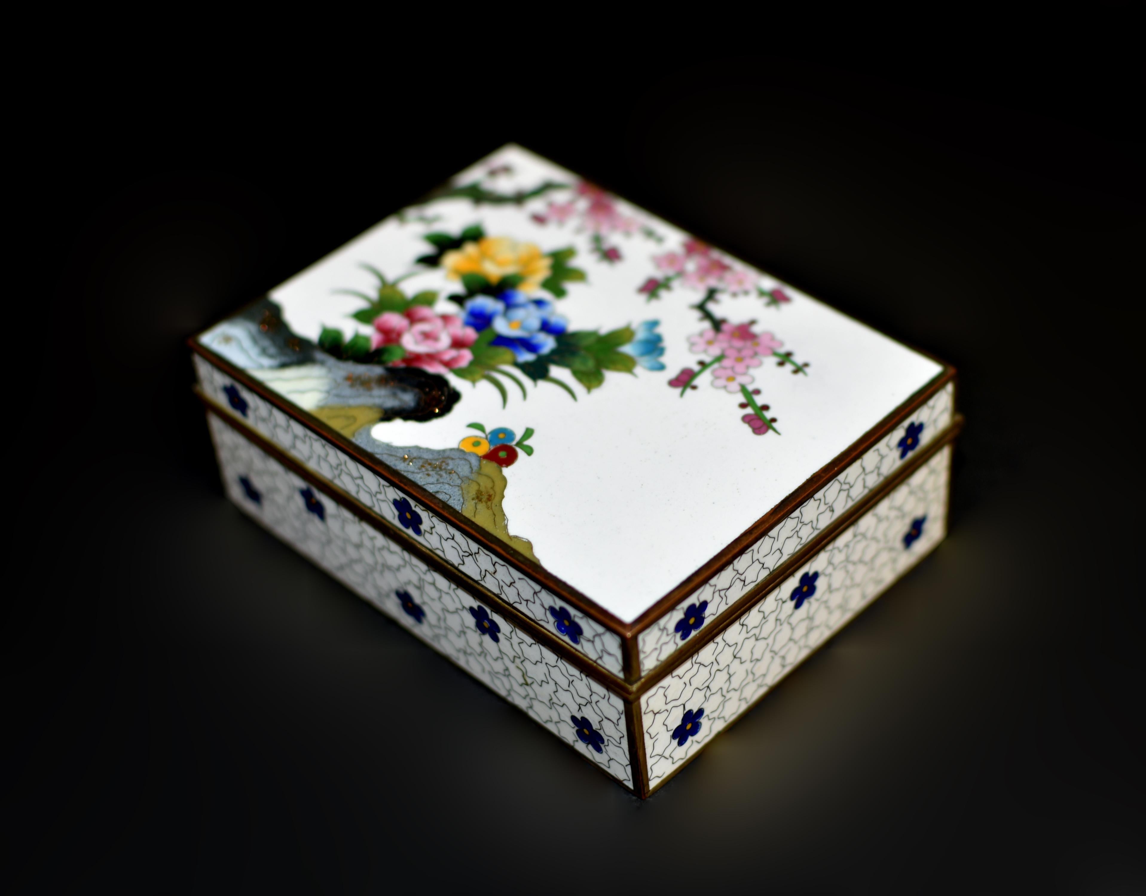 Japanese Cloisonne Inaba Signed Box Meiji Period 2