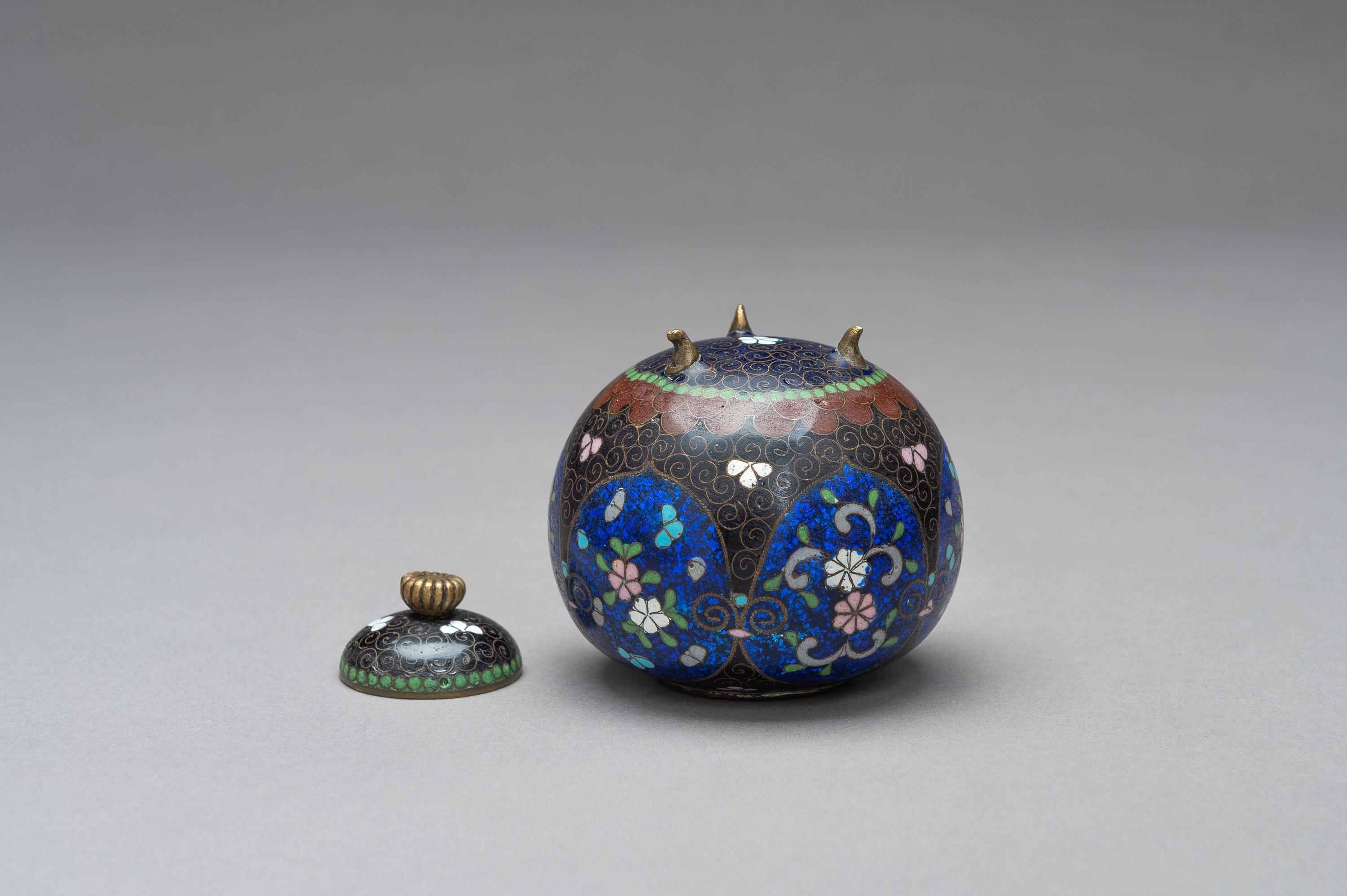 Japanese Cloisonné Koro with Cover, Meiji Period 5