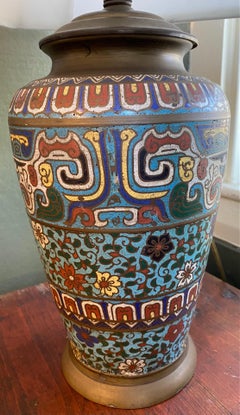 Japanese Cloisonné Lamp, circa 1910