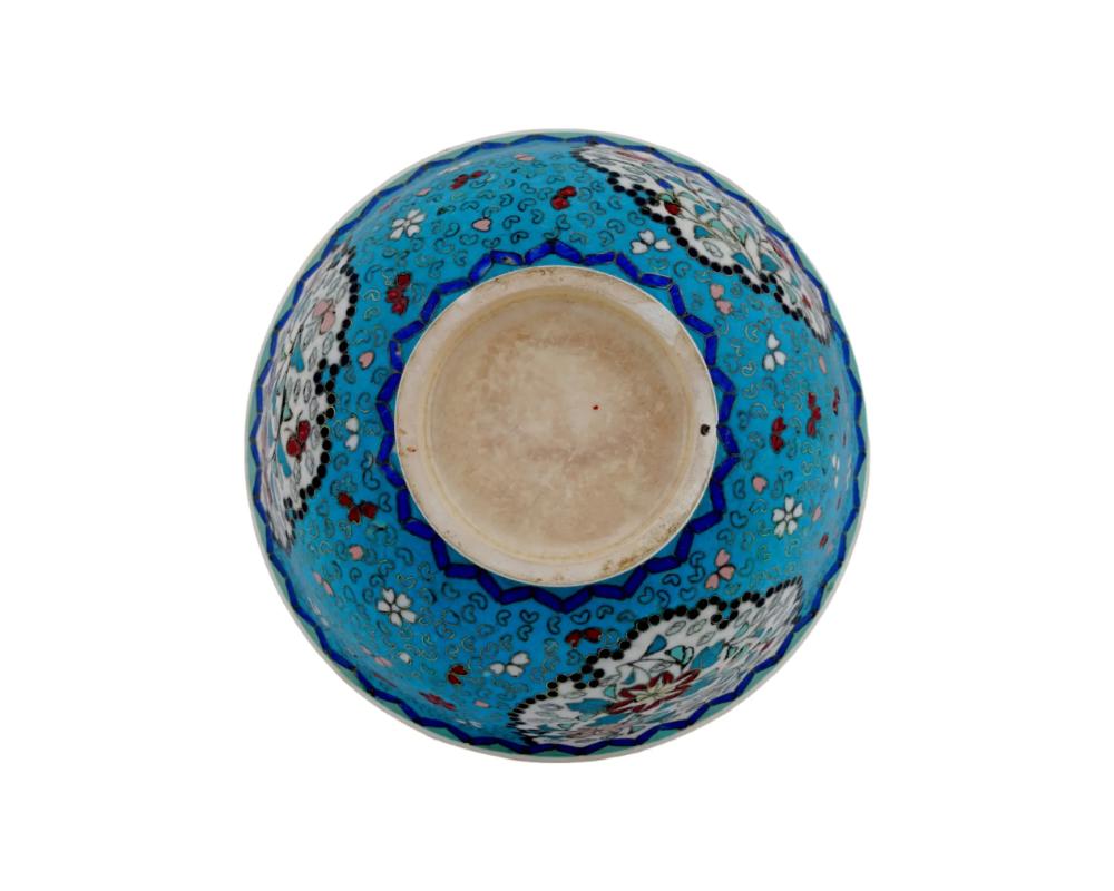 Cloisonné Japonés Meiji Totai Esmalte Sobre Porcelana Plato Tazón Set en venta 1