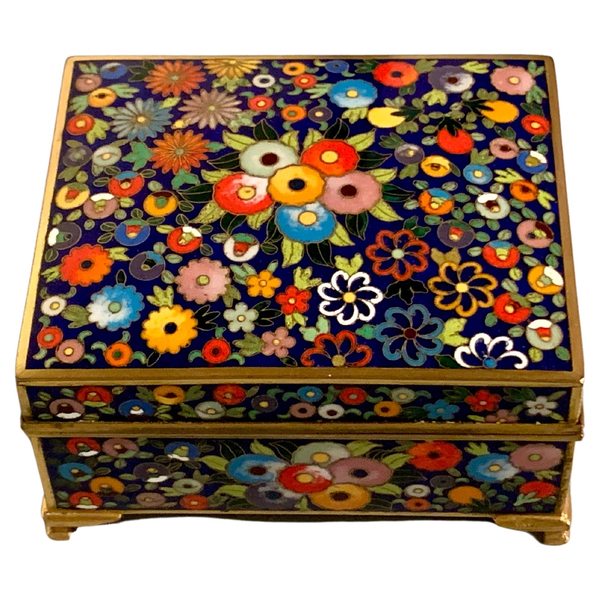 Japanese Cloisonne Millefleur Box by Inaba, Taisho Period, Japan