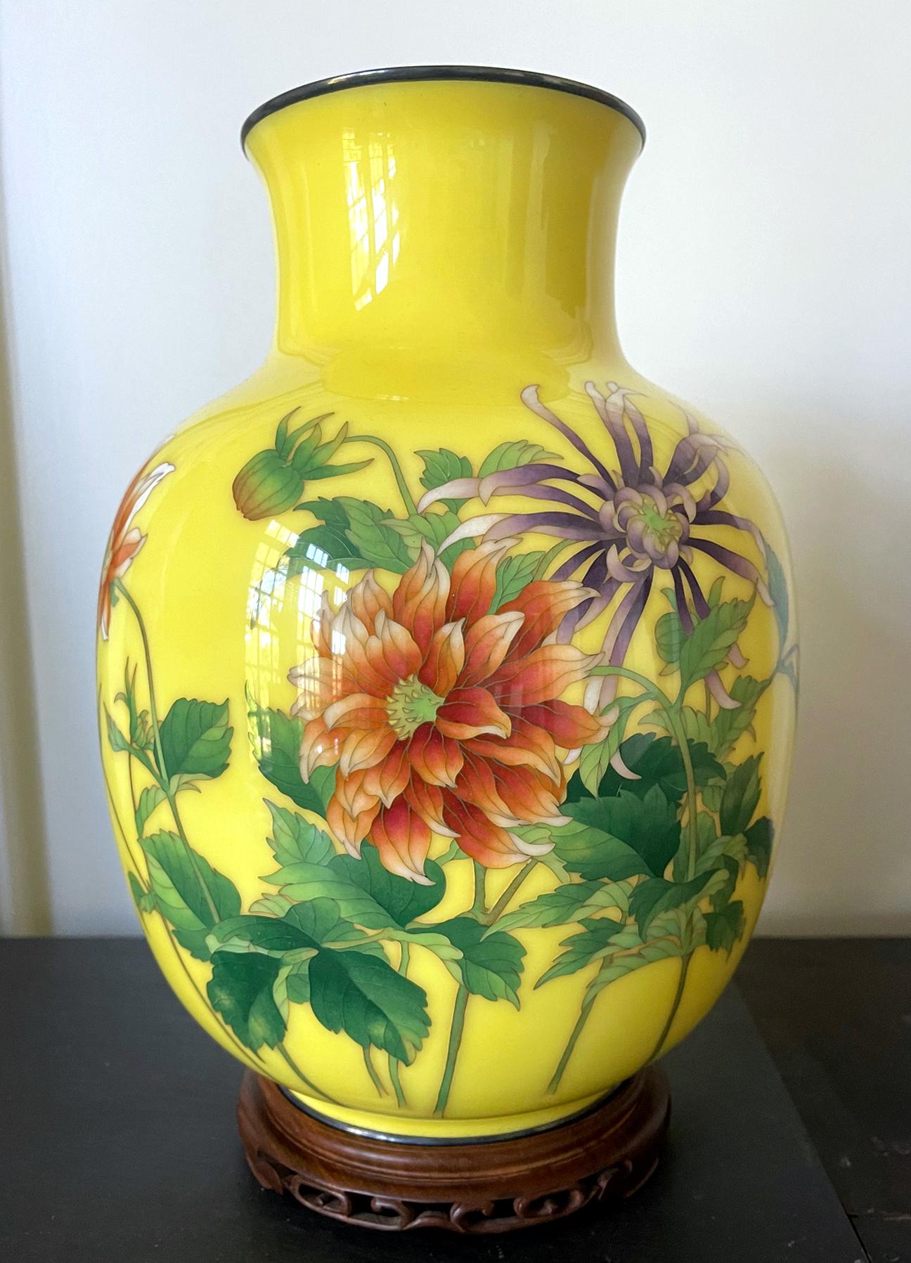 Japonisme Japanese Cloisonné Vase Ando Jubei with Storage Box For Sale