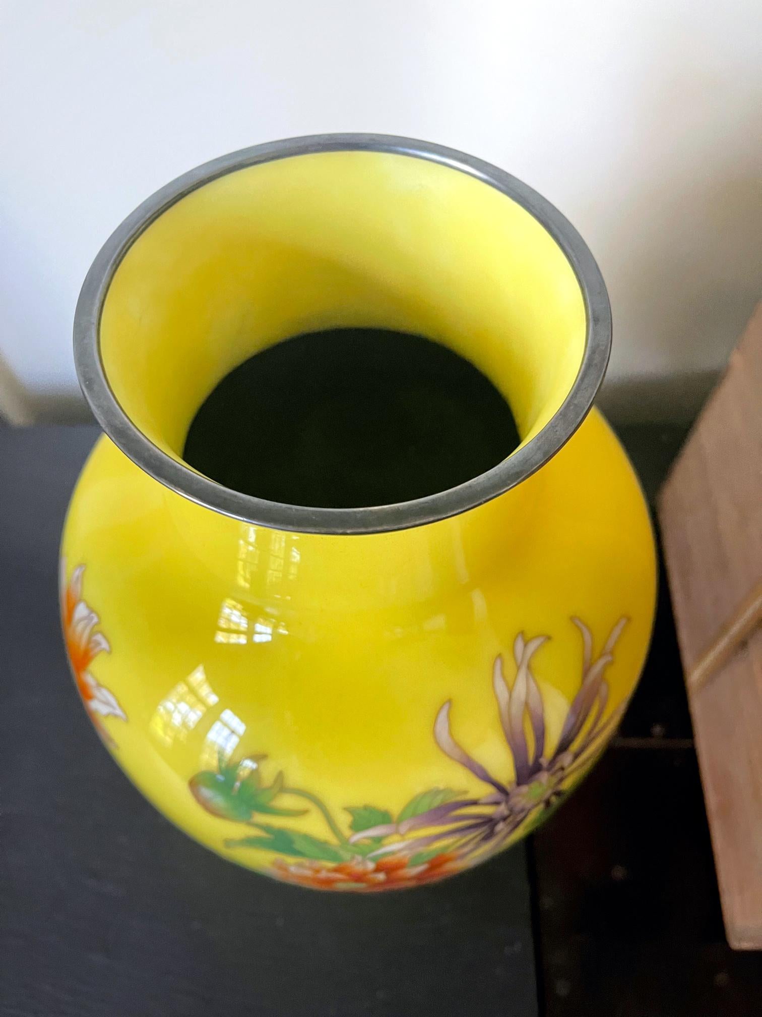 Vase cloisonné japonais Ando Jubei avec boîte de rangement en vente 1