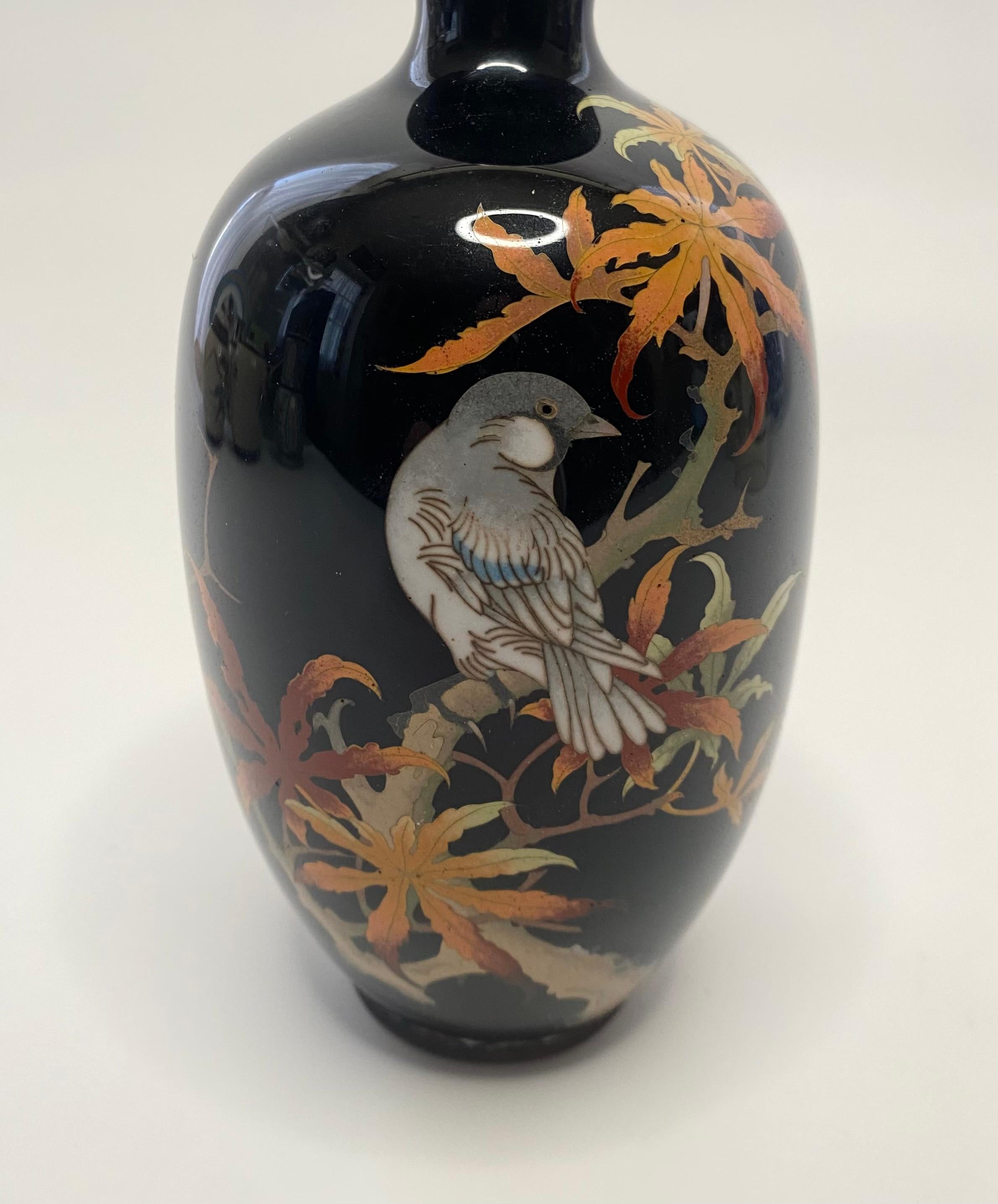 Enamel Japanese cloisonné vase, c. 1890, Meiji Period.