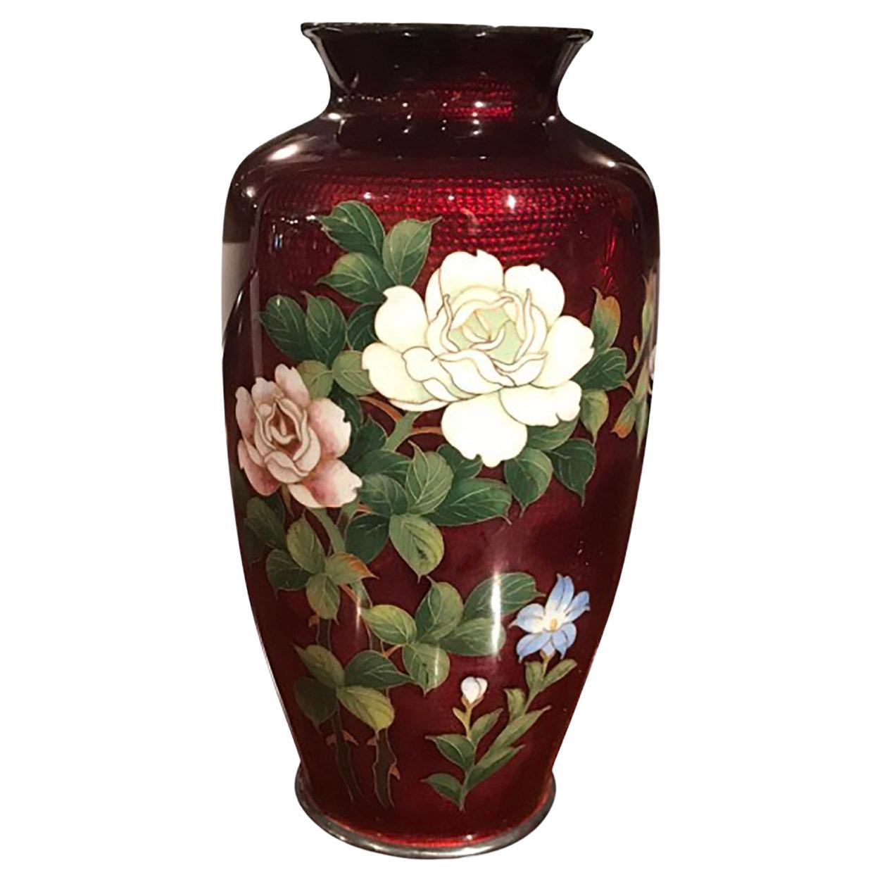 Japanische Cloisonné-Vase im Angebot