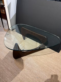 Japanese Coffee Table in Walnut and Glass