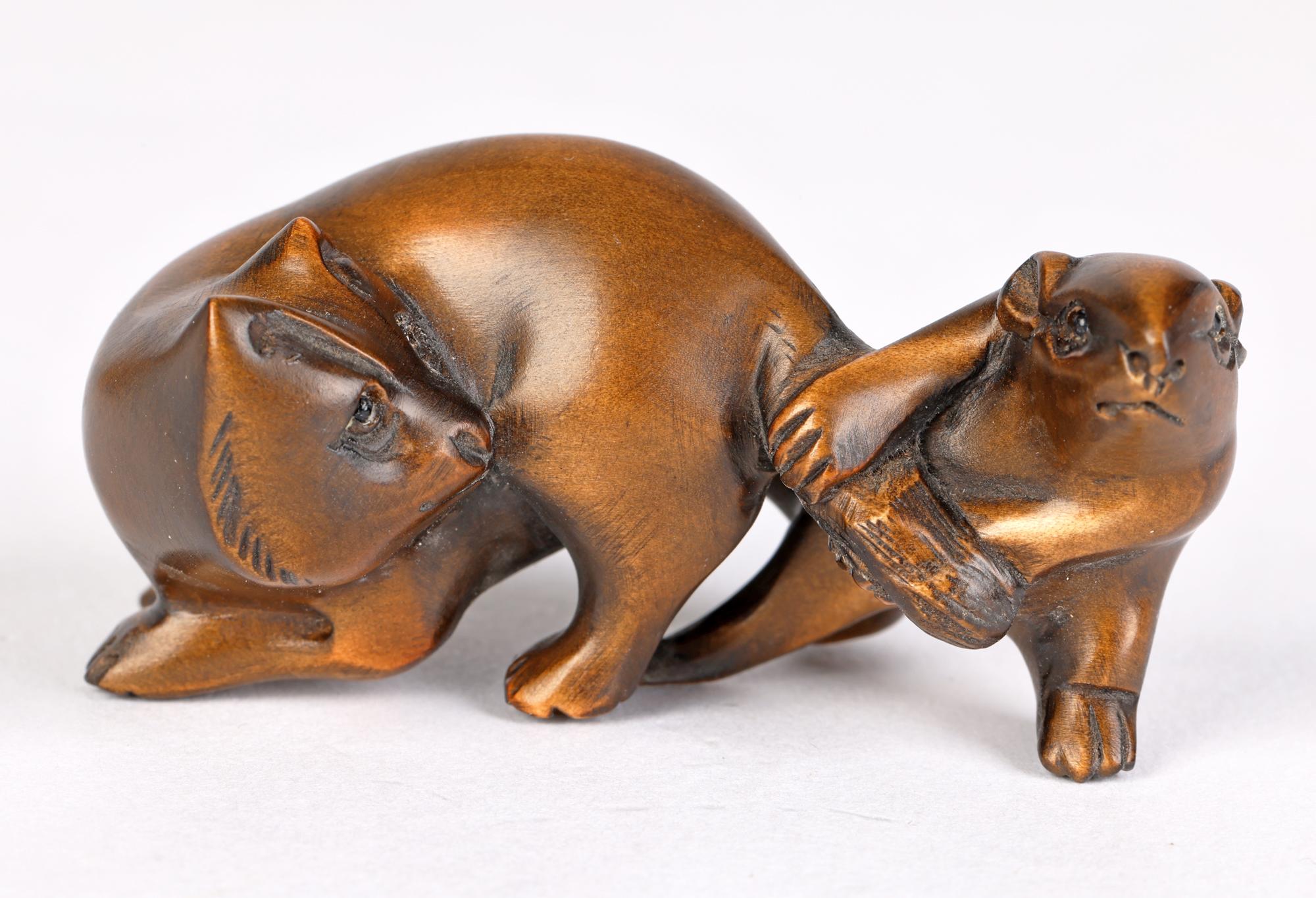 small japanese wooden carved animals