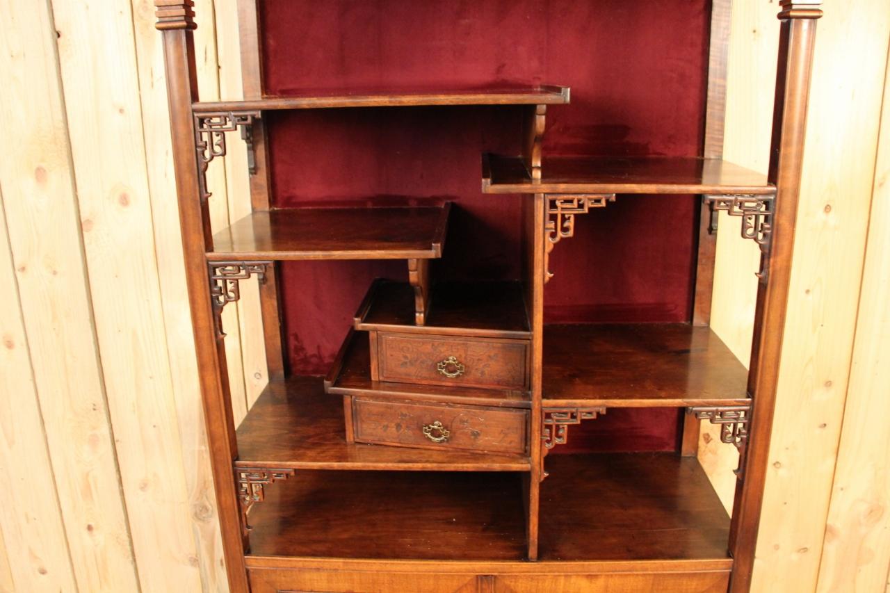 Japanese Collector's Cabinet Attributed To Viardot In Good Condition For Sale In Charmes, FR