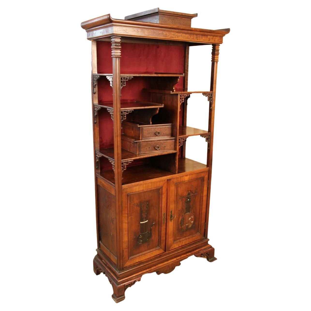 Japanese Collector's Cabinet Attributed To Viardot For Sale