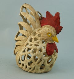 Japanese Colorful Hand Painted Rooster Garden lighting Lantern