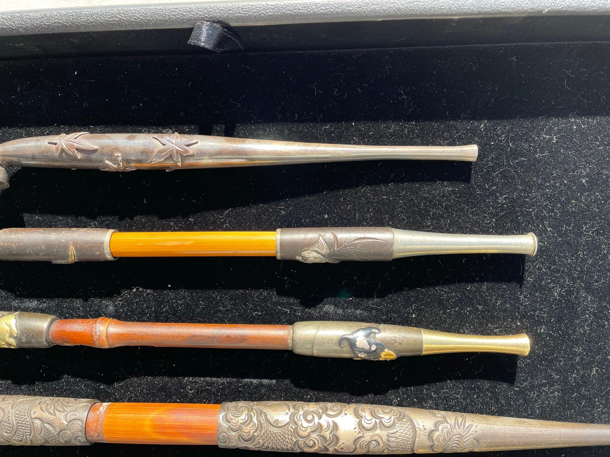 XIXe siècle Collection Japanese Connoisseurs Pipes de fume anciennes Kiseru en vente
