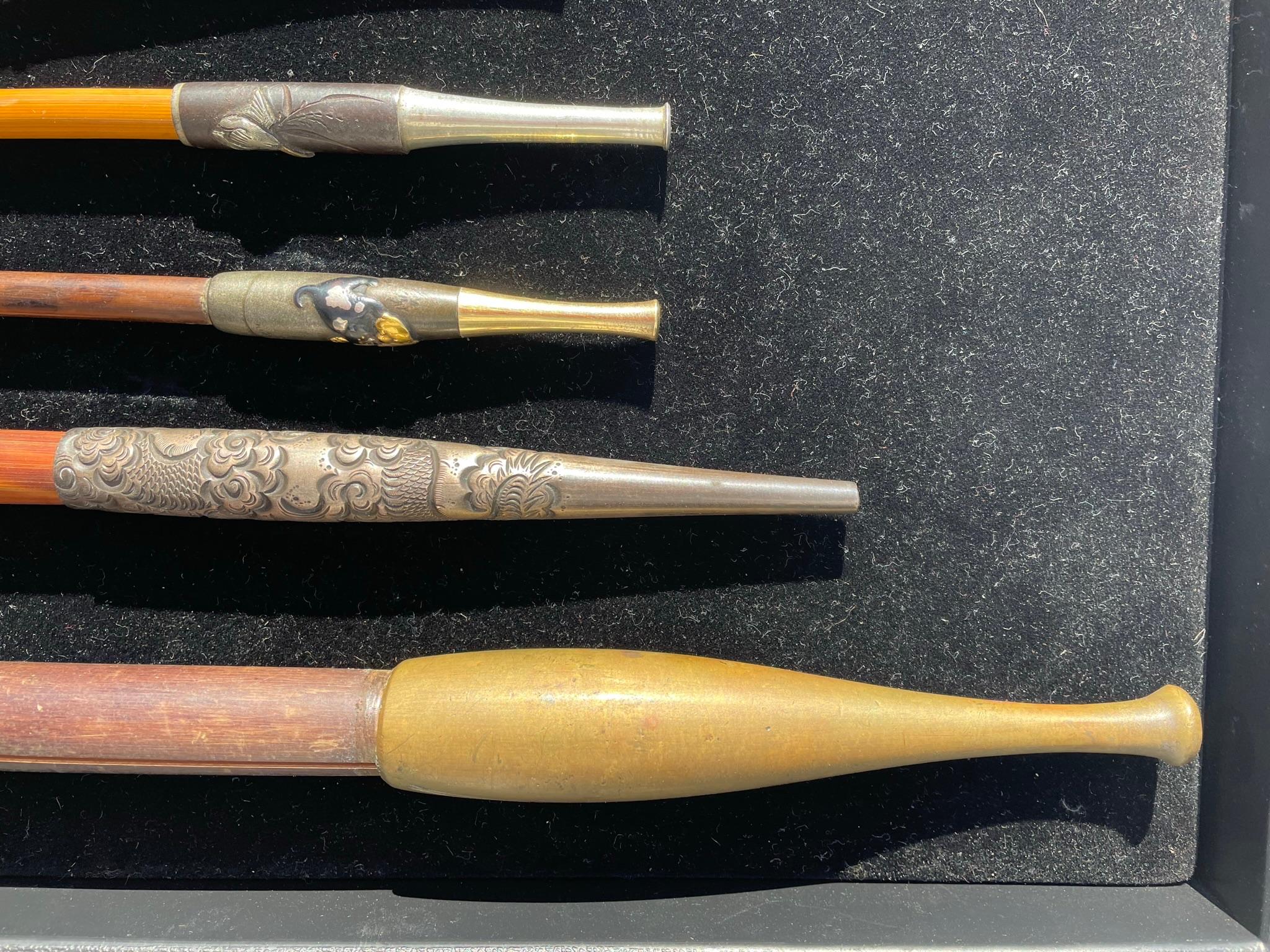Japanese Connoisseurs Collection Fine Antique Smoking Pipes Kiseru In Good Condition For Sale In South Burlington, VT
