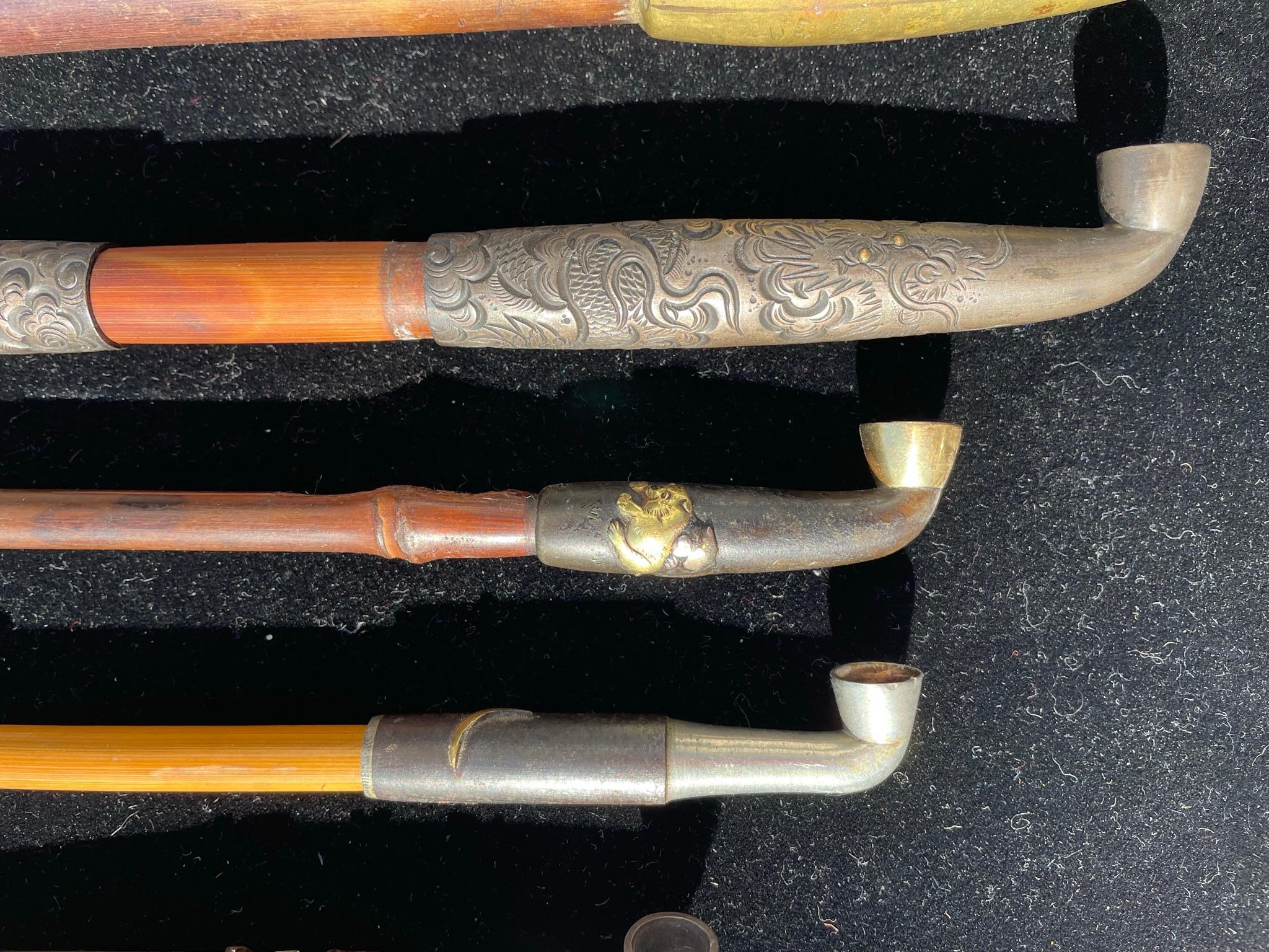 19th Century Japanese Connoisseurs Collection Fine Antique Smoking Pipes Kiseru For Sale