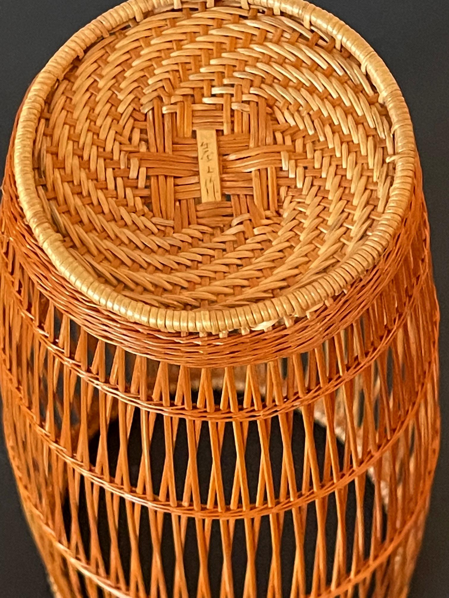 Japanese Contemporary Bamboo Basket by Abe Motoshi For Sale 6