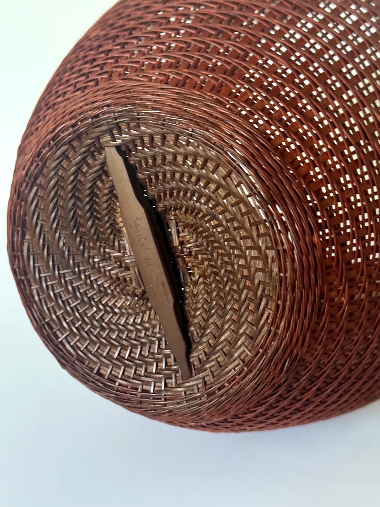 Japanese Contemporary Bamboo Basket by Abe Motoshi For Sale 6