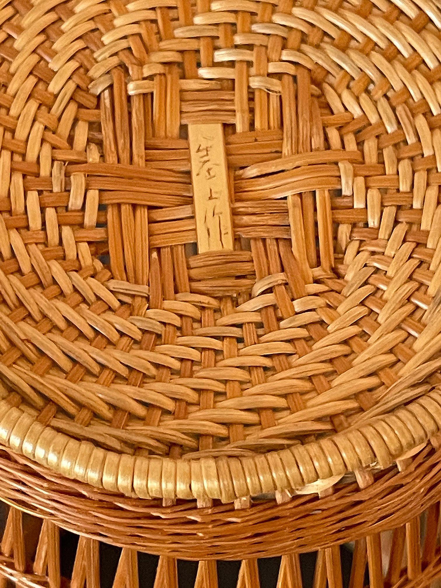 Japanese Contemporary Bamboo Basket by Abe Motoshi For Sale 7