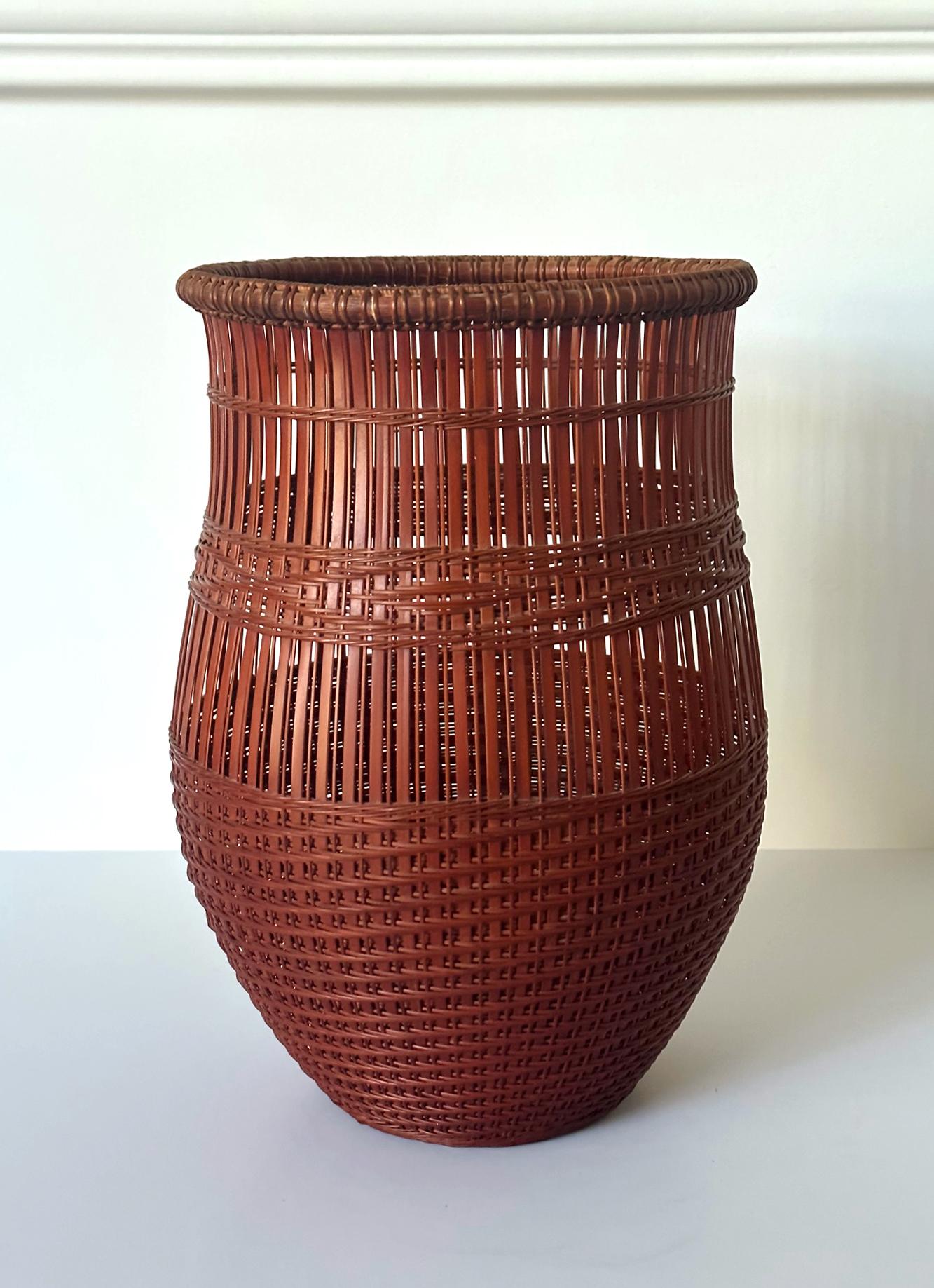 Modern Japanese Contemporary Bamboo Basket by Abe Motoshi For Sale