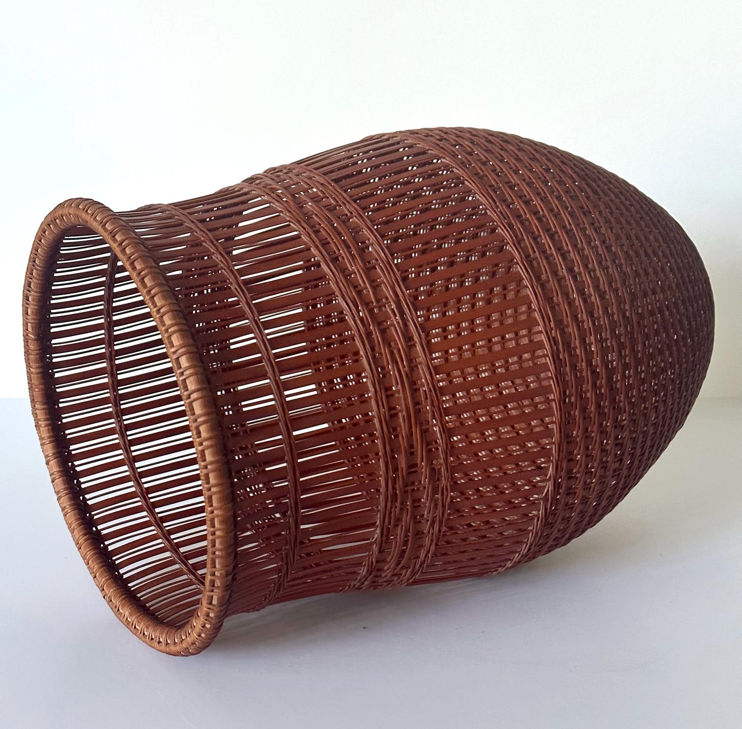 Hand-Woven Japanese Contemporary Bamboo Basket by Abe Motoshi For Sale