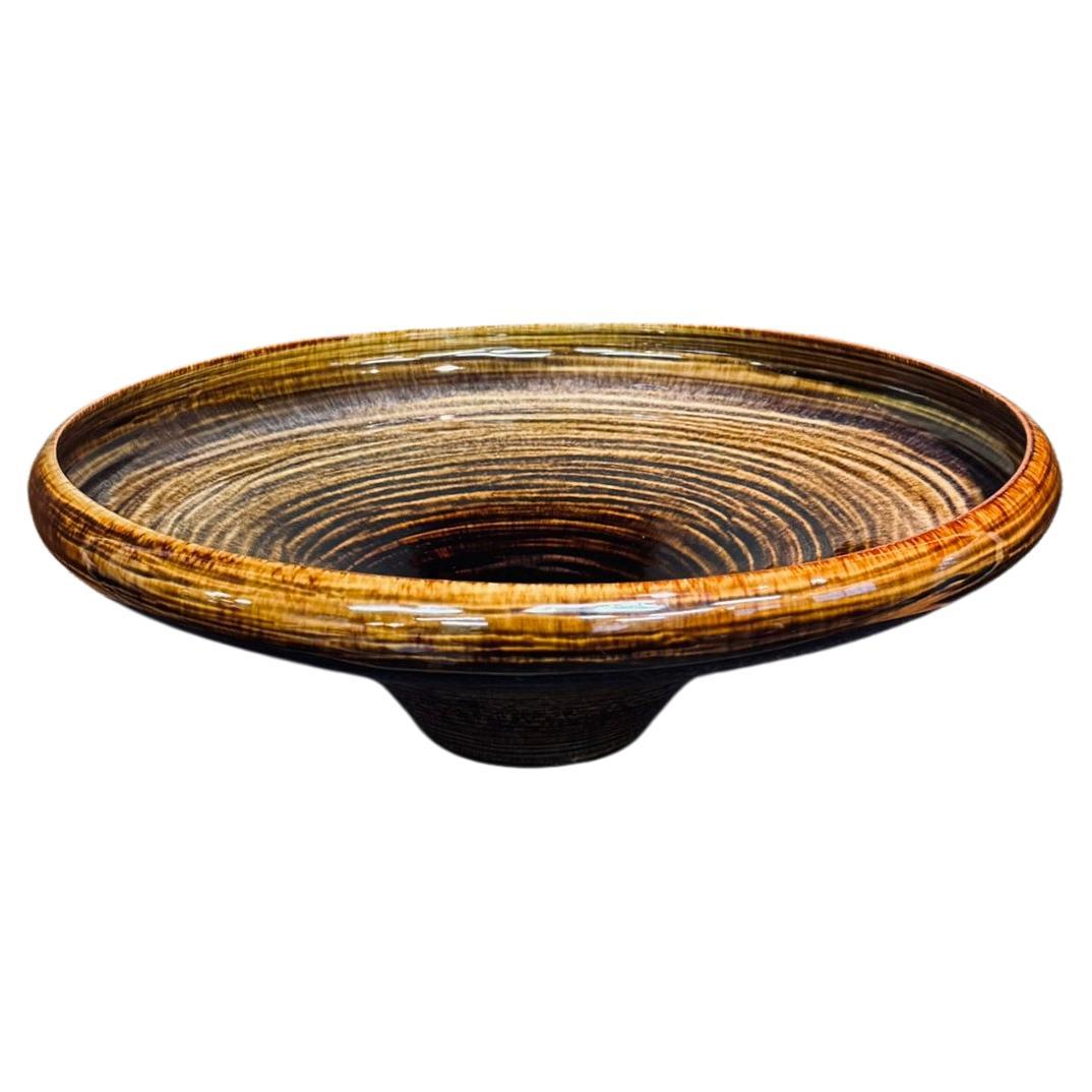 Vaso contemporaneo giapponese in porcellana nera e marrone smaltato a mano dal maestro artista, 3