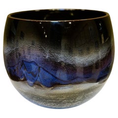 Japanese Contemporary Blue Brown Porcelain Vase by Master Artist, 2