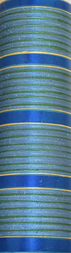 Japanese Contemporary Blue Ceramic Vase by Master Artist