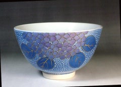 Japanese, Contemporary Blue Pink Porcelain Match Tea Cup by Master Artist, 2