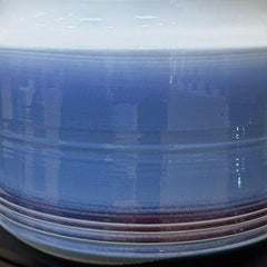 Japanese Contemporary Blue Red White Porcelain Vase by Master Artist