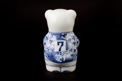 Japanese Contemporary Blue White Porcelain Bear Sculpture, 6
