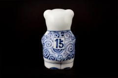 Japanese Contemporary Blue White Porcelain Bear Sculpture, 7