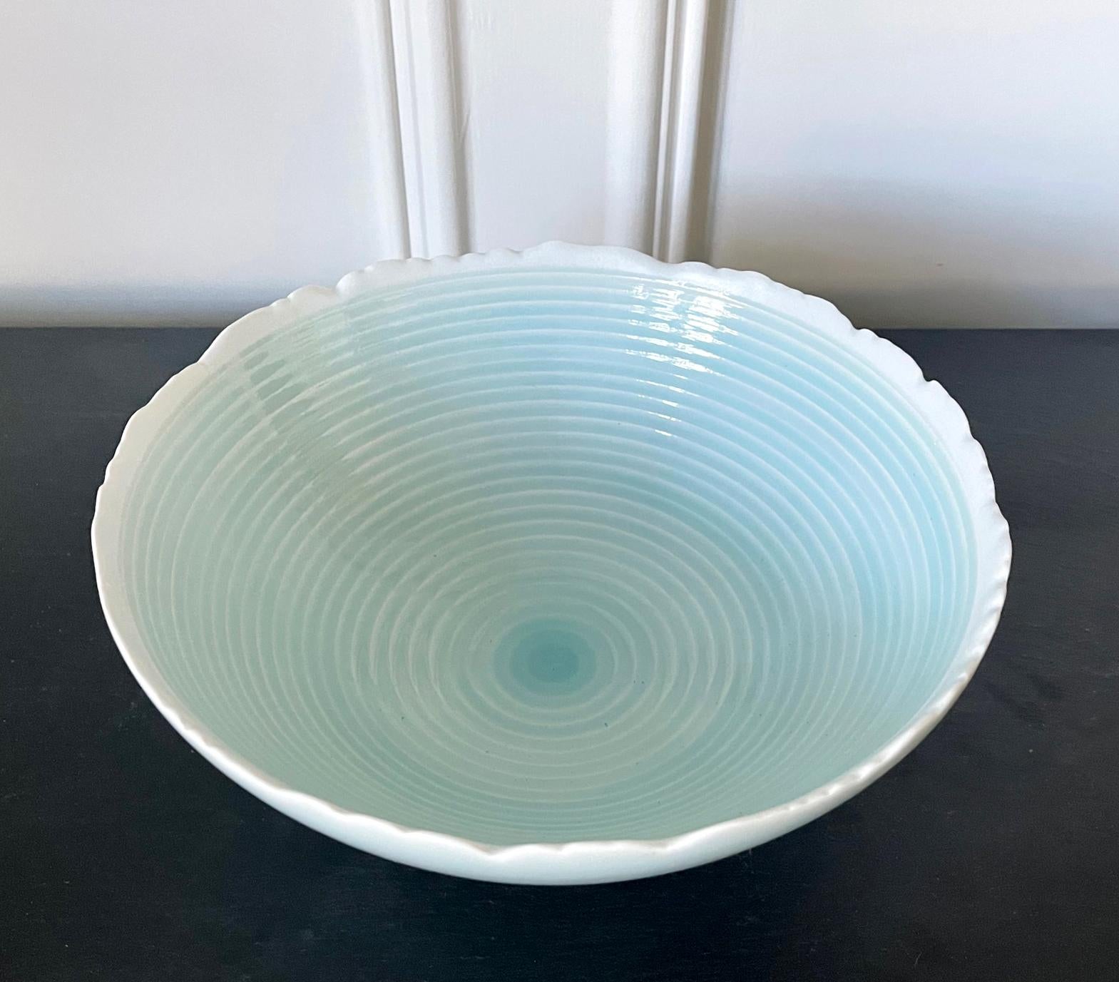 A ceramic bowl with celadon glaze by Japanese potter Ono Kotaro (Japanese, b. 1953). Named 