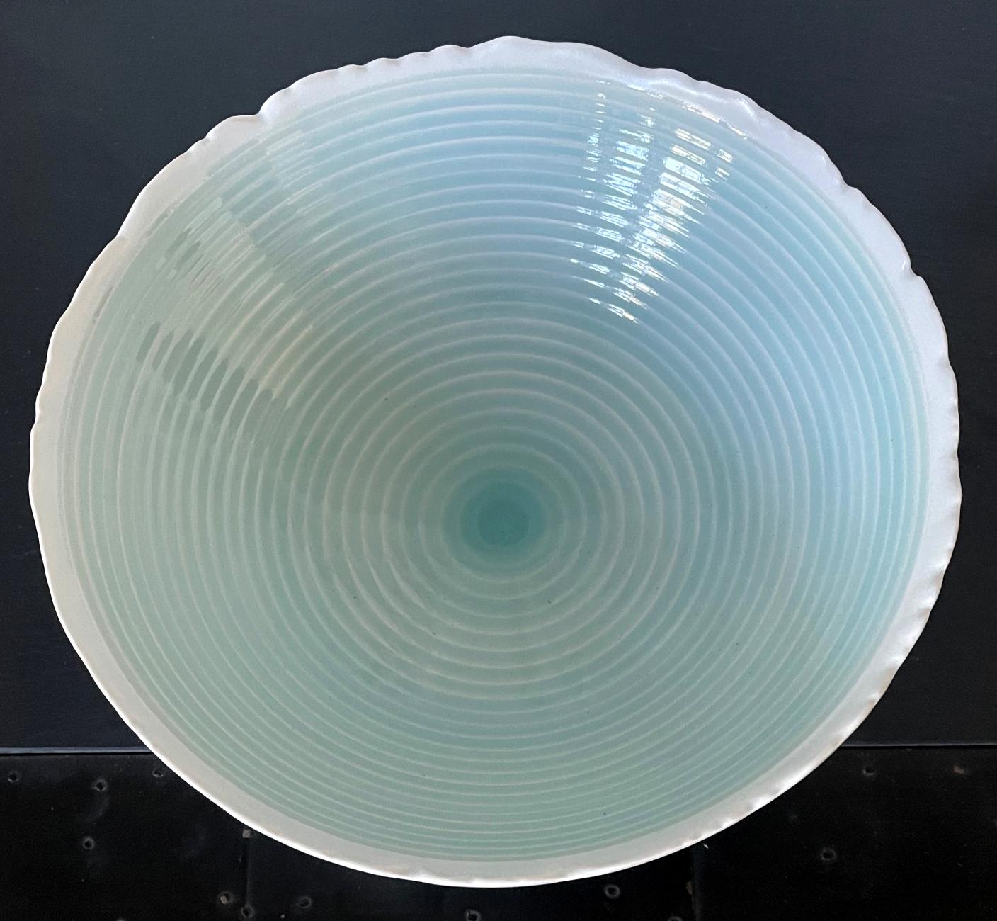Japanese Contemporary Celadon Ceramic Bowl by Ono Kotaro For Sale 2