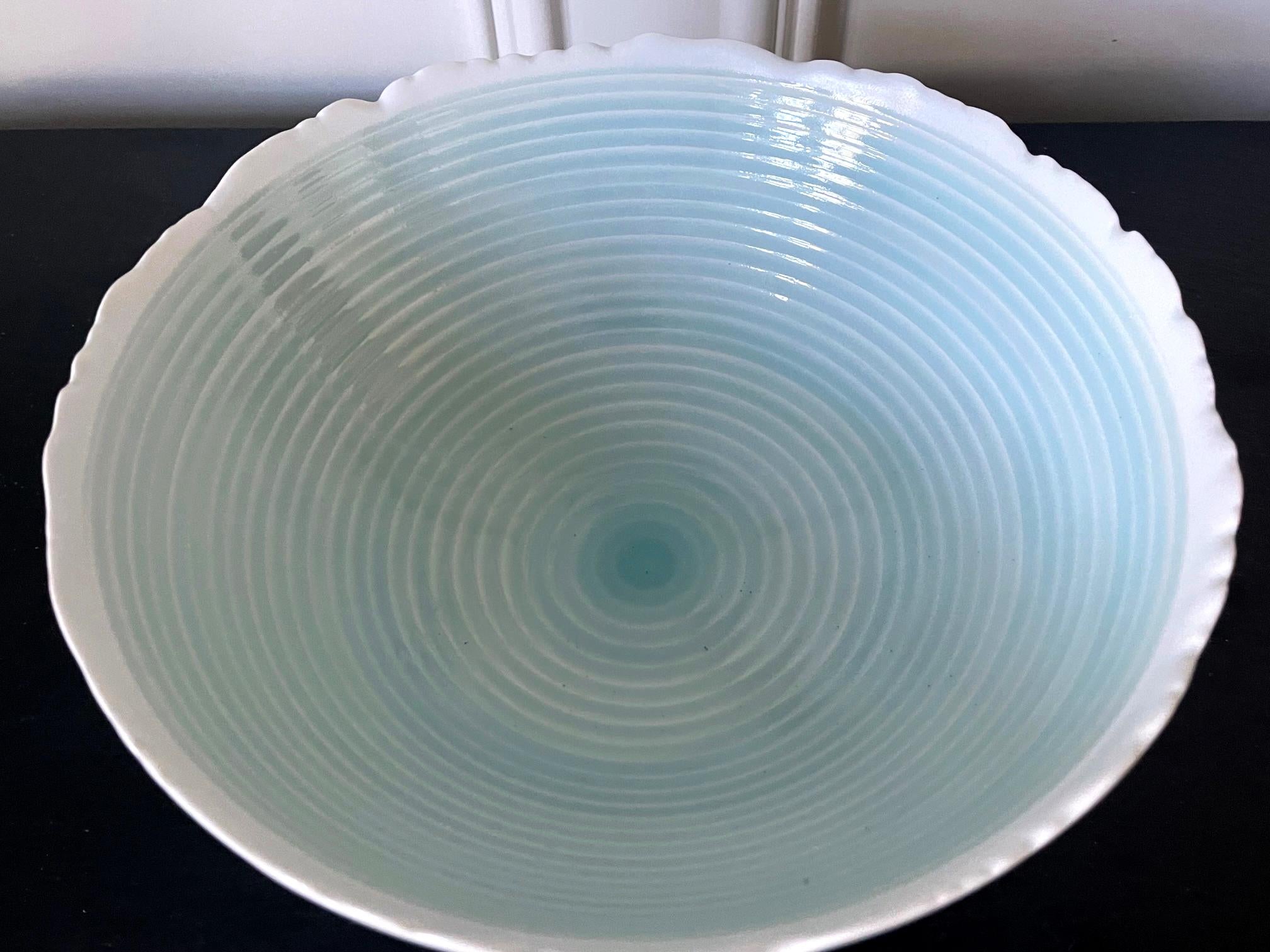 Japanese Contemporary Celadon Ceramic Bowl by Ono Kotaro For Sale 3