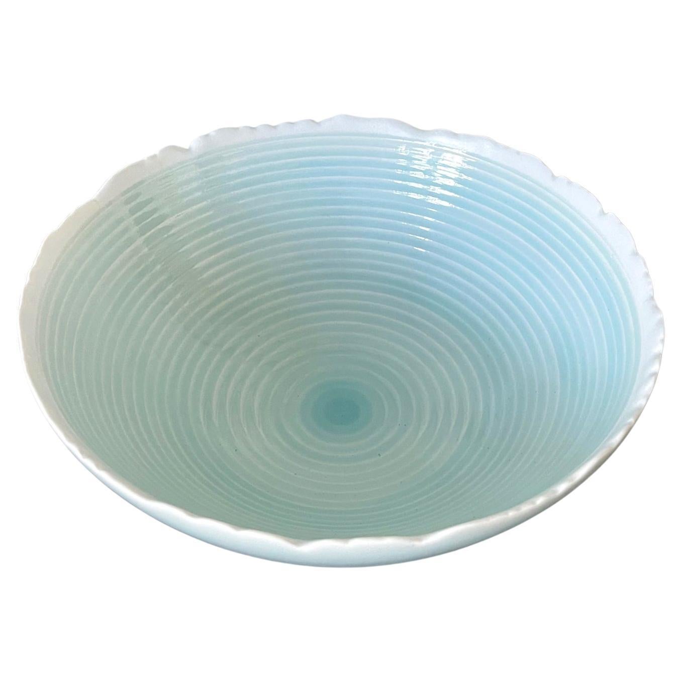 Japanese Contemporary Celadon Ceramic Bowl by Ono Kotaro For Sale