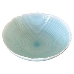 Retro Japanese Contemporary Celadon Ceramic Bowl by Ono Kotaro