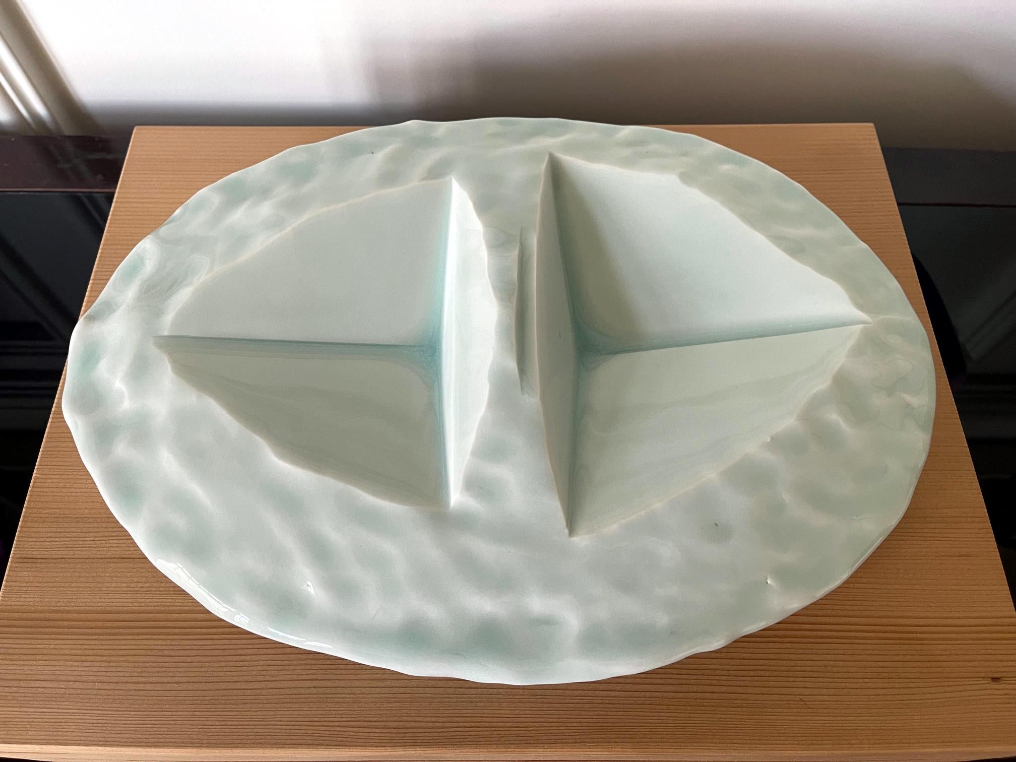 Glazed Japanese Contemporary Ceramic Sculptural Slab Yoshikawa Masamichi For Sale