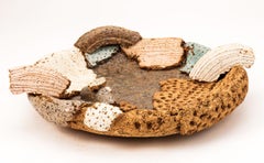 Japanese Contemporary Earthenware Sculptural Platter by Sato Ken