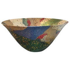 Japanese Contemporary Gold Blue Green Porcelain bowl by Master Artist, 2