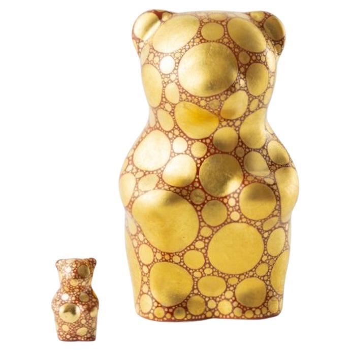 Japanische Contemporary Gold Rot Porcelain Bear Skulptur, 9 im Angebot