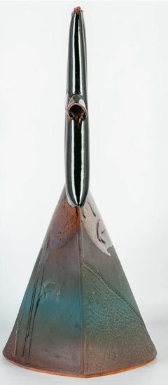 Grande scultura giapponese contemporanea in ceramica, ca. 1980