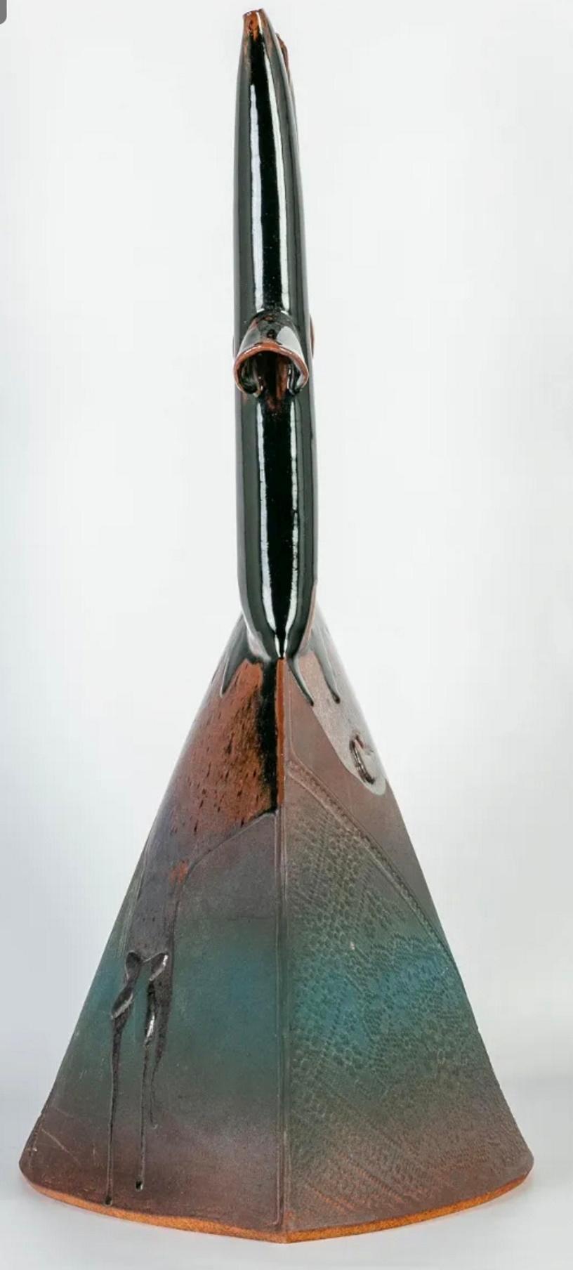 Escultura japonesa contemporánea de gran cerámica, Ca. 1980 en Bueno estado para la venta en New York, NY