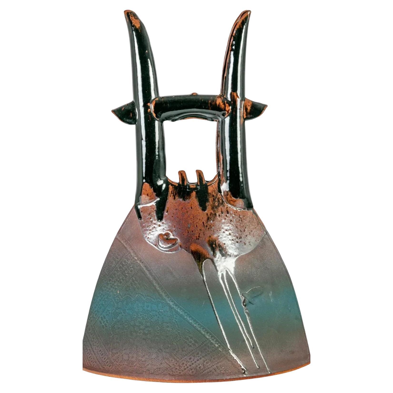 Sculpture japonaise contemporaine en poterie, vers 1980 1980