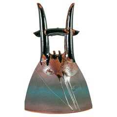 Sculpture japonaise contemporaine en poterie, vers 1980 1980