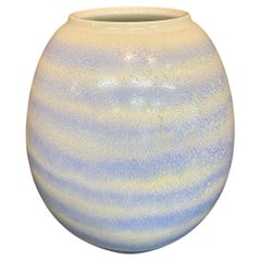 Japanese contemporary Hand-Glazed Blue and Red Porcelain Vase by Master Artist